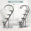 5 Tier Metal Plant Stand with Hanging Hook for Multiple Plants
