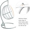 Indoor Outdoor Hanging Egg Swing Chair with Cushion and C Stand;  Egg Shaped Hanging Swing Chair;  Egg-Shaped Hammock Swing Chair Single Seat