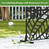 Metal Privacy Screen, Freestanding Outdoor Indoor Divider, Decorative Privacy Screen Panels for Balcony Patio Garden, Leaf-Shaped