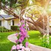 Metal Garden Arch W74.4'' x H98.4'' Garden Arbor Trellis Climbing Plants Support Rose Arch Outdoor Arch
